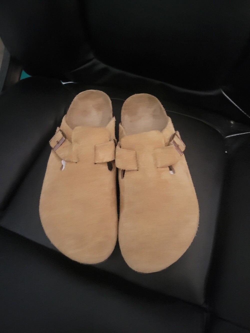 Birkenstock Women's Suede Clog Mules in Tan